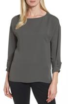 Petite Women's Nic+zoe Buckle Sleeve Top P - Green