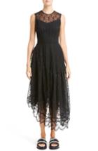 Women's Simone Rocha Asymmetrical Embroidered Tulle Dress Us / 8 Uk - Black