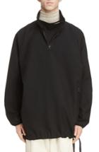 Men's Lanvin Oversize Wool Windbreaker - Black
