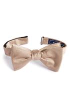 Men's The Tie Bar Silk Solid Bow Tie, Size - Beige (online Only)
