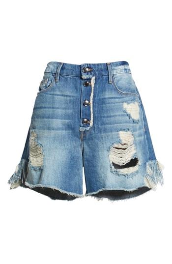Women's Good American High Waist Denim Boyfriend Shorts