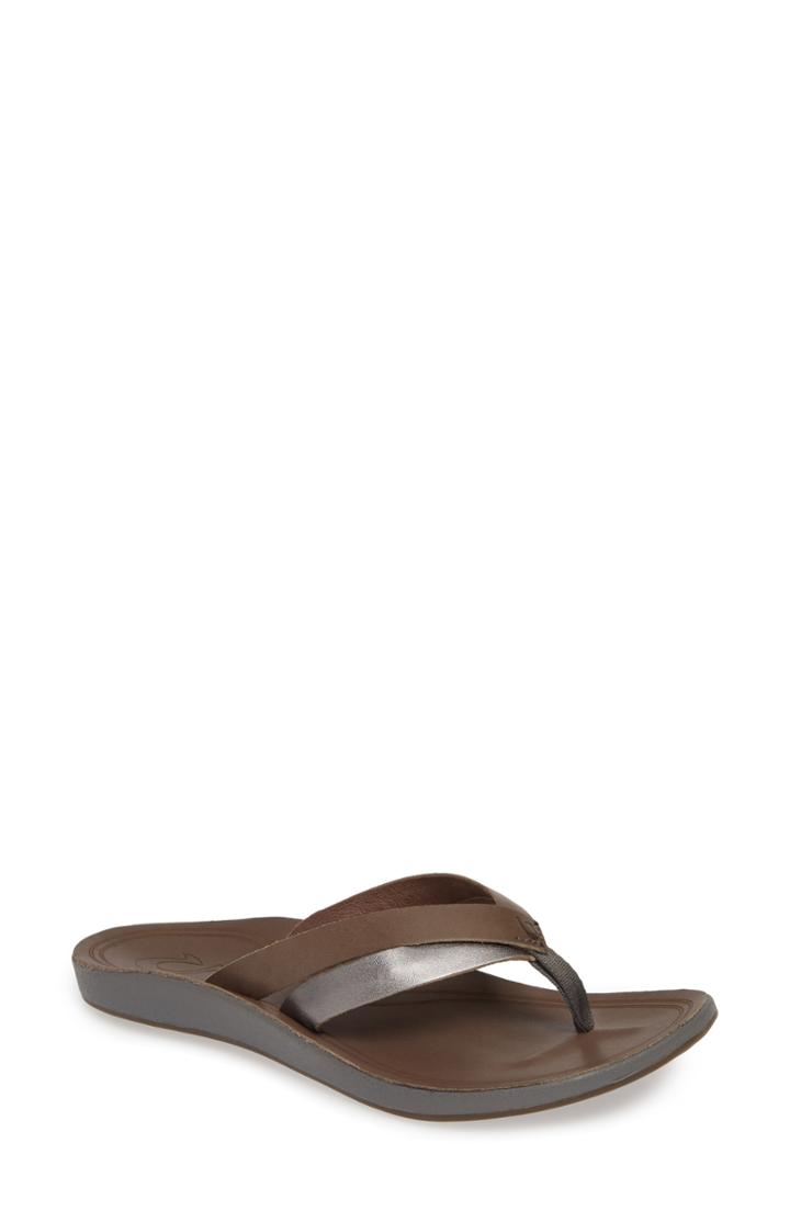 Women's Olukai Kaekae Flip Flop M - Grey