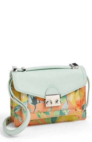 Loeffler Randall 'rider - Mini' Leather Crossbody Bag Citrus/papaya/mint