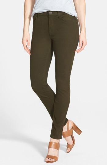 Women's Jen7 Colored Stretch Denim Skinny Jeans - Green