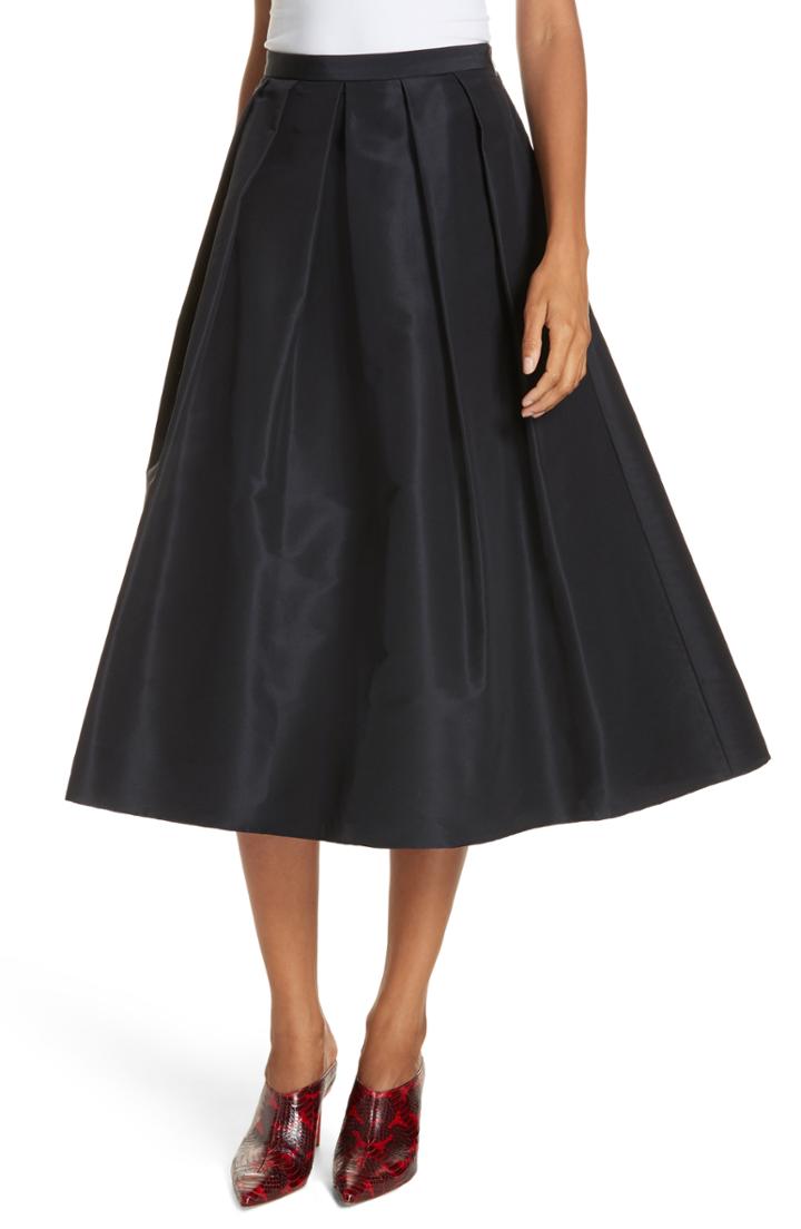 Women's Tibi Silk Faille Full Skirt - Blue