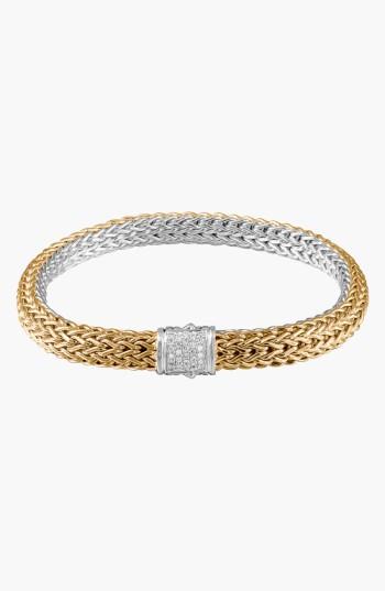Women's John Hardy 'classic Chain' Diamond Two-tone Bracelet