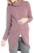 Women's Lilac Clothing Nursing Tunic Sweater - Burgundy
