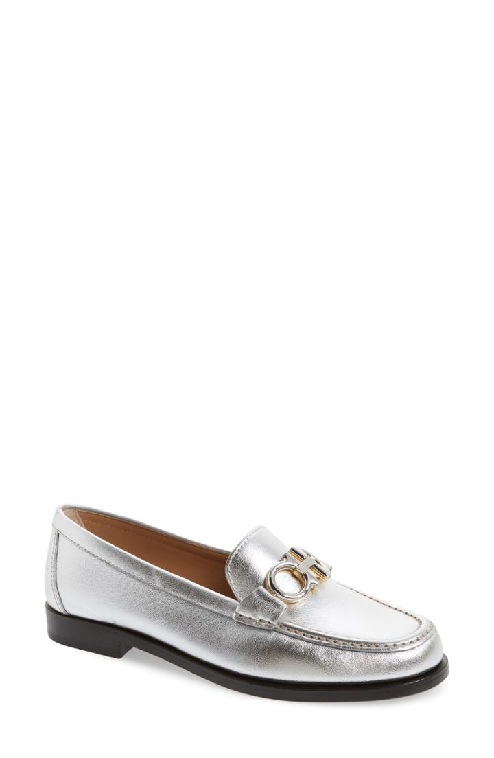 Women's Salvatore Ferragamo Rolo Reversible Bit Loafer C - Metallic