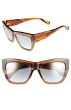 Women's Balenciaga 56mm Cat Eye Sunglasses - Shiny Dark Brown/ Smoke Mirror
