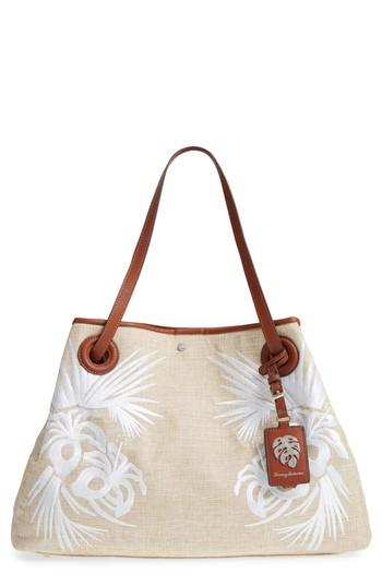Tommy Bahama Waikiki Embroidered Canvas Tote - Ivory