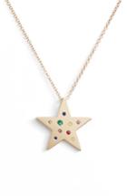 Women's Ef Collection Rainbow Speckled Star Pendant Necklace