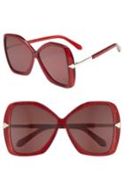 Women's Karen Walker Mary 60mm Butterfly Sunglasses - Red Glitter