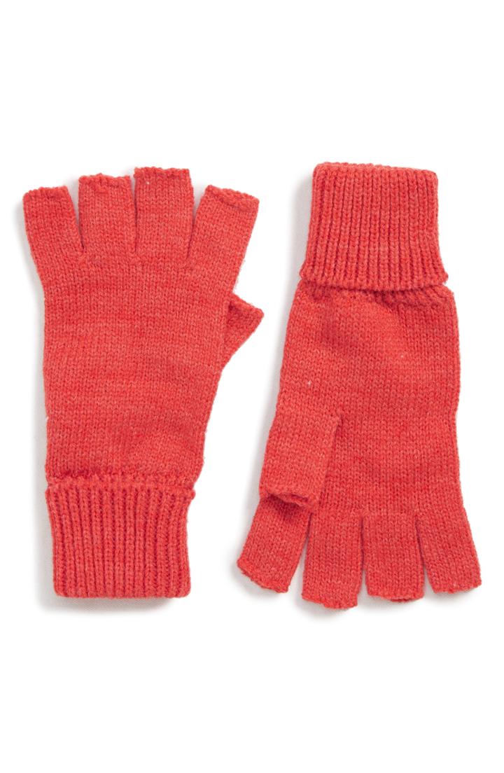 Women's Trouve Basic Fingerless Gloves, Size - Red