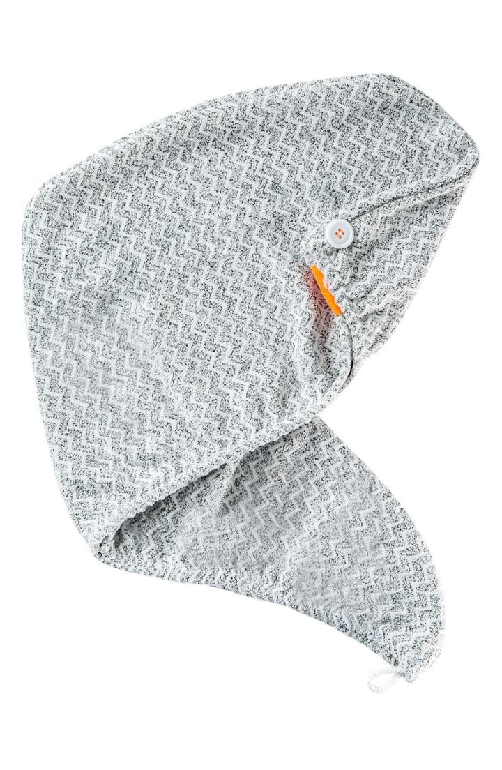 Aquis Lisse Luxe Chevron Weave Hair Turban, Size - Grey