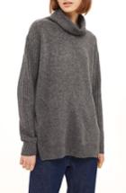 Women's Topshop Oversize Funnel Neck Sweater Us (fits Like 0) - Grey