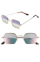 Women's Rad + Refined Crystal Lens Square Sunglasses - Gold/ Crystal
