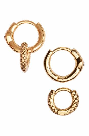 Women's Luv Aj Mismatch Serpent Hoop Earrings
