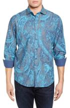 Men's Bugatchi Classic Fit Print Sport Shirt, Size - Green