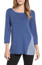 Women's Nic+zoe Outpouring Hue Cotton Blend Sweater - Blue