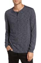 Men's John Varvatos Long Sleeve Slub Knit Henley - Black