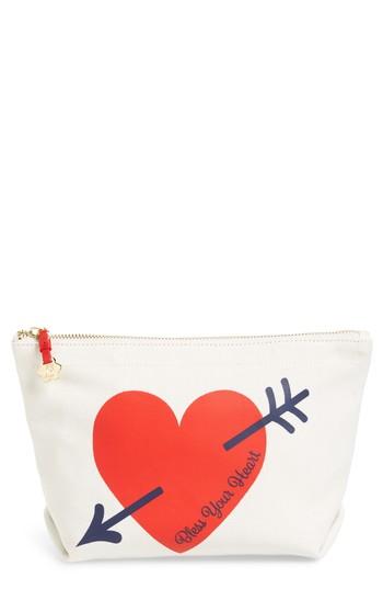 Draper James Bless Your Heart Canvas Clutch - Beige