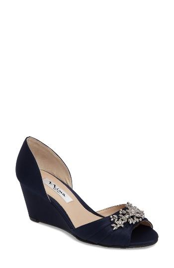 Women's Nina Emiko D'orsay Wedge Pump M - Blue
