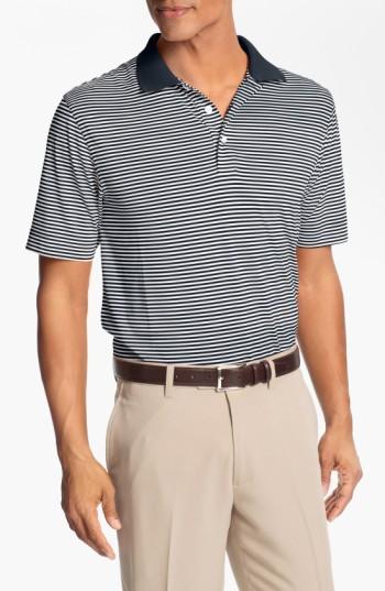Men's Cutter & Buck Trevor Stripe Drytec Polo, Size - Blue