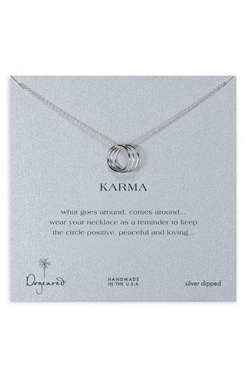 Dogeared 'karma' Boxed Charm Necklace Silver