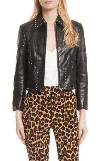 Women's Frame Studded Leather Jacket