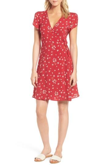 Women's Velvet By Graham & Spencer Spring Floral Wrap Dress - Red