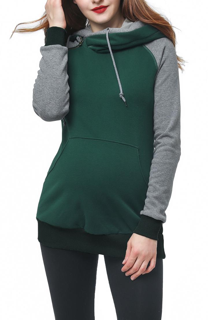 Women's Kimi And Kai Colorblock Maternity Hoodie - Grey