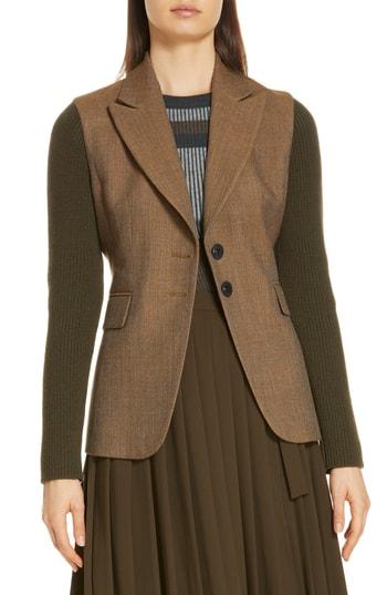 Women's Lewit Knit Sleeve Blazer - Brown