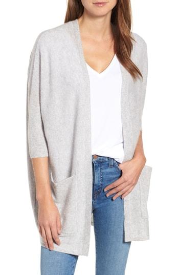 Women's Halogen Cashmere Cardigan, Size - Grey