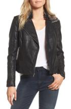 Women's Cupcakes And Cashmere Dita Faux Leather Moto Jacket With Faux Fur Collar & Lining - Black