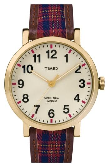 Women's Timex 'originals' Leather Strap Watch, 44mm