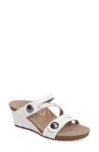Women's Aetrex Lydia Strappy Wedge Sandal Eu - White