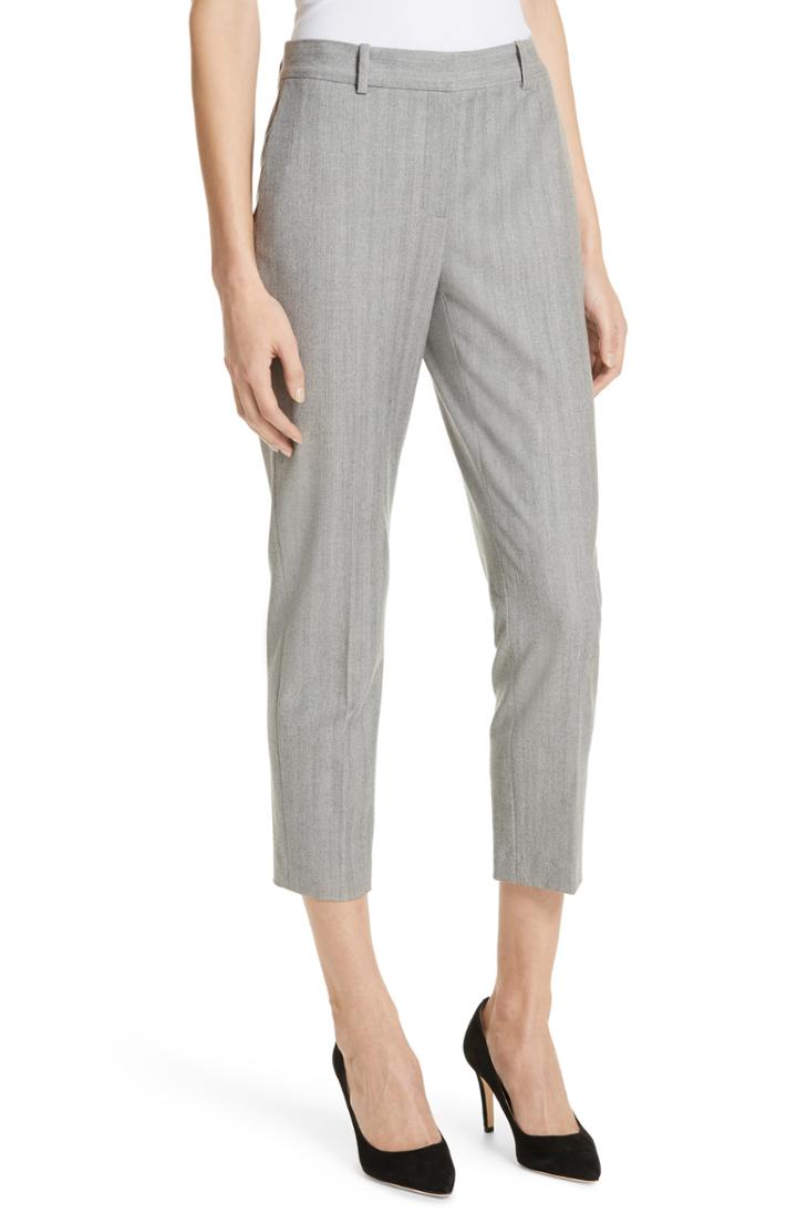 Women's Nordstrom Signature Herringbone Ankle Pants - Grey
