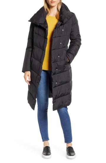 Women's Halogen Long Puffer Coat - Black