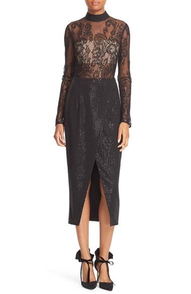 Women's Self-portrait Lace & Sequin Midi Dress