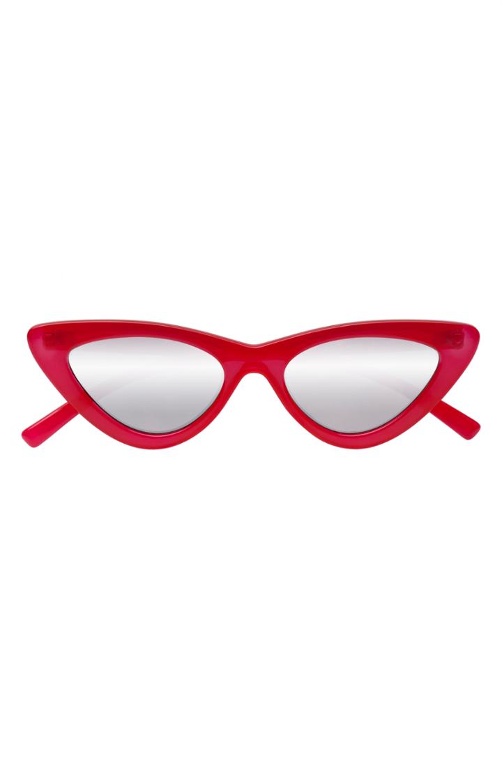 Women's Adam Selman X Le Specs Luxe Lolita 49mm Cat Eye Sunglasses - Opaque Red