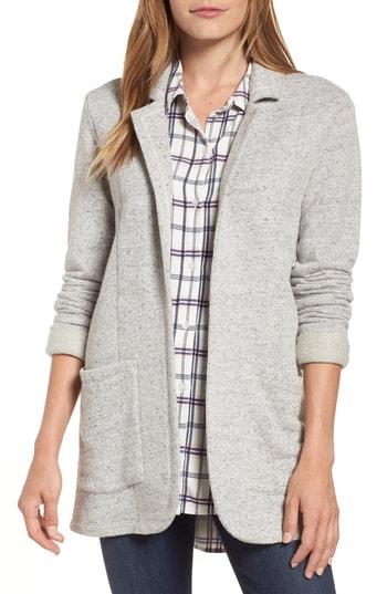 Women's Caslon Cotton Blend Boyfriend Blazer - Ivory