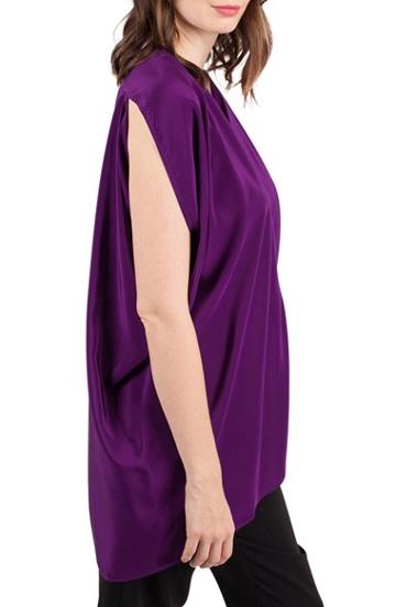 Women's Kinwolfe Crepe De Chine Maternity/nursing Tunic - Purple