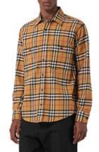Men's Burberry Lyndhurst Check Flannel Shirt, Size - Yellow