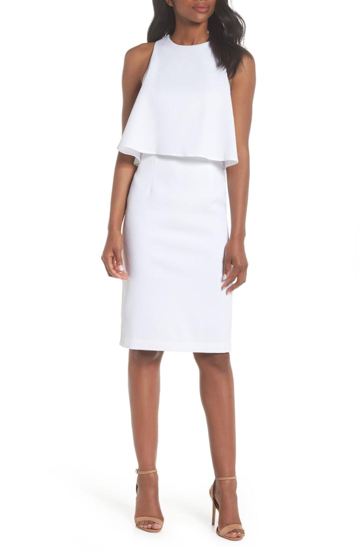 Women's Chelsea28 Popover Crop Sheath Dress - White