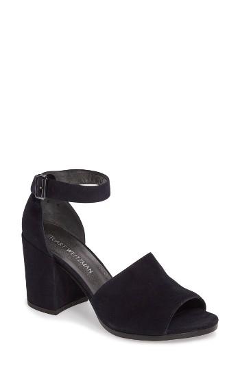 Women's Stuart Weitzman Soho Big Block Heel Sandal M - Blue