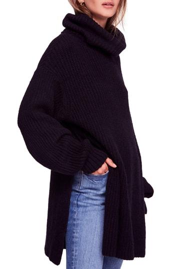 Women's Free People Eleven Turtleneck Sweater - Black