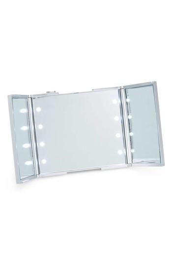 Impressions Vanity Co. Trifold Compact Led Makeup Mirror With Stand, Size - Silver