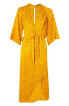 Women's Topshop Knot Front Midi Dress Us (fits Like 0) - Yellow