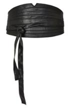 Women's Topshop Faux Leather Obi Wrap Belt, Size - Black