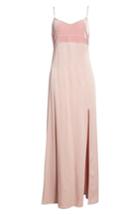 Women's Leith Velvet & Satin Maxi Slipdress, Size - Pink